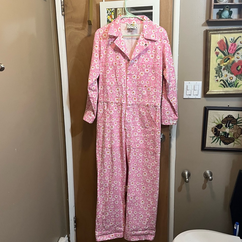 Big bud press pink lazy daisy jumpsuit